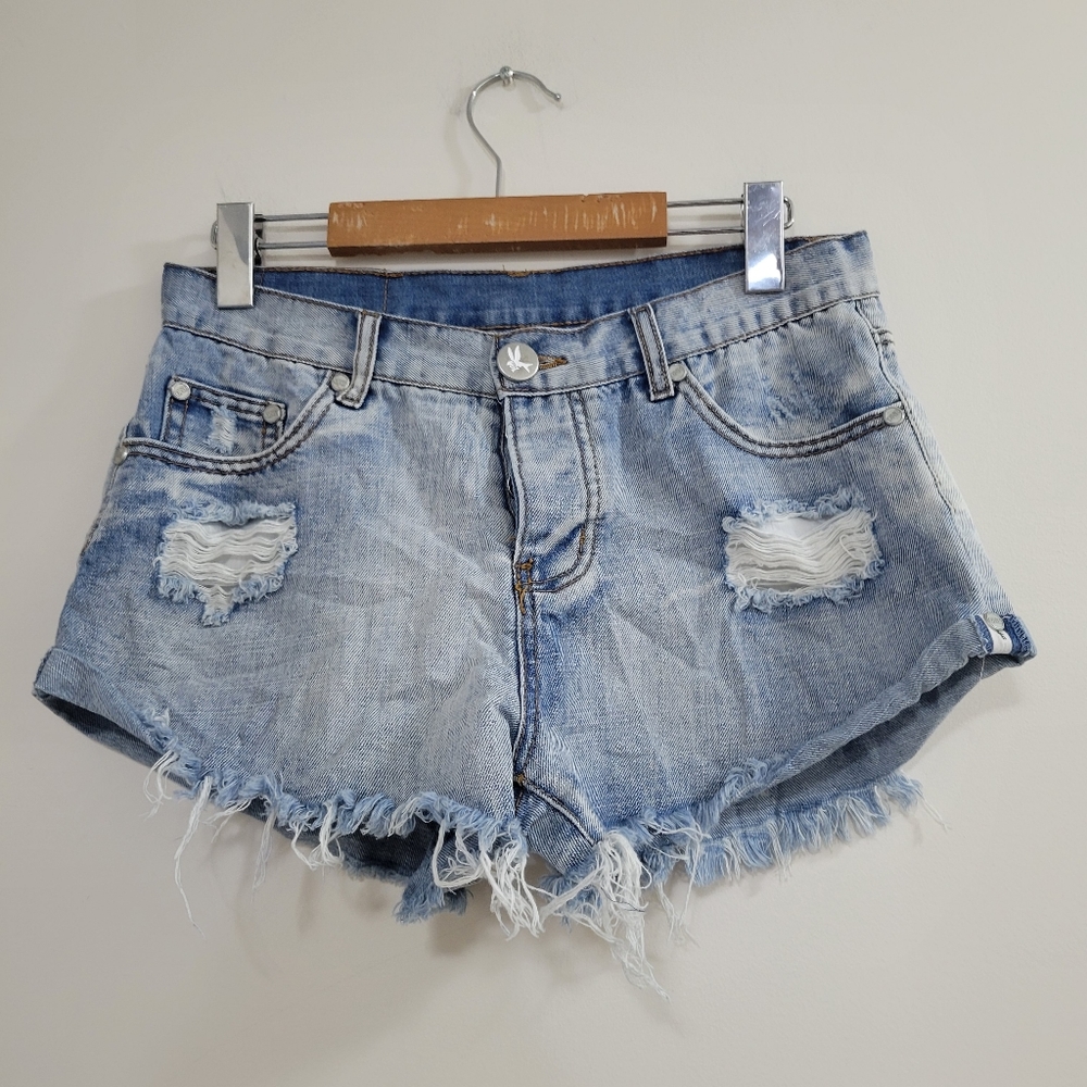 Aritzia One x one teaspoon bandits jean shorts